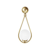 Wandleuchte Jugendstil H: 44 cm Messing Glas in Bronze...