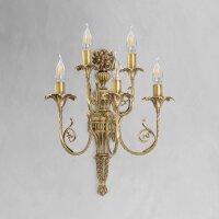 Filigrane Wandlampe Messing B: 45 cm 4x E14 in Bronze