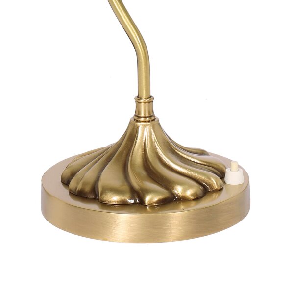 Bankerlampe in Bronze hell Grün E27 29 cm Glas Messing