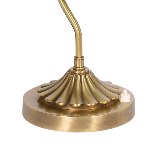 Bankerleuchte Gün Bronze H: 30 cm aus Messing Glas E27