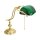 Bankerlampe Zugschalter 38 cm E27 Messing Glas Grün