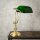 Bankerlampe Zugschalter 38 cm E27 Messing Glas Grün