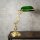 Bankerlampe Zugschalter 38 cm E27 Messing Glas Grün