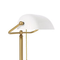 Bankerlampe Messing Glas 40 cm Zugschalter in Bronze...