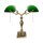 Bankerlampe 42,5 cm 2-flammig E27 Echt-Messing Zugschalter