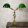 Bankerlampe 42,5 cm 2-flammig E27 Echt-Messing Zugschalter
