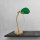 Bankerlampe Grün Bronze H: 47 cm Messing Glas massiv