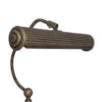 Klavierleuchte Messing H: 31,5 cm schwenkbar in Bronze antik