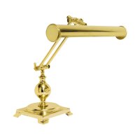 Bankerlampe Messing poliert E14 H: 43 cm Jugendstil