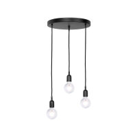 Pendelleuchte Ø 40 cm 3-flammig E27 Schwarz matt...
