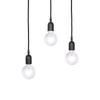Pendelleuchte Ø 40 cm 3-flammig E27 Schwarz matt...