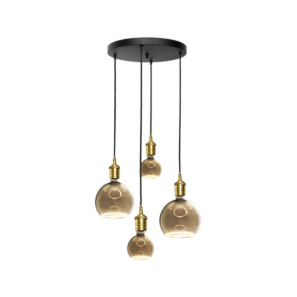 Hängeleuchte 4-flammig E27 D: 40 cm Messing Eisen