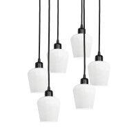 Hängeleuchte Glas Messing Eisen 48,5 cm 6x E27...