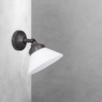 Spot Lampe Wand verstellbar Messing Glas in Bronze...