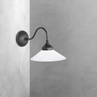 Wandleuchte Messing Glas H: 23,5 cm Rustikal schwenkbar E14