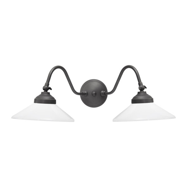 Rustikale Wandlampe SOFIA Messing Glas 2-flammig schwenkbar