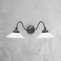 Rustikale Wandlampe SOFIA Messing Glas 2-flammig schwenkbar