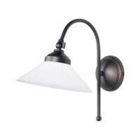 Wandlampe in Bronze matt Wei&szlig; E14 Glas Messing...