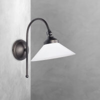 Wandlampe in Bronze matt Weiß E14 Glas Messing...