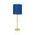 Tischleuchte 58,5 cm Ø 20 cm Stoff Messing Blau
