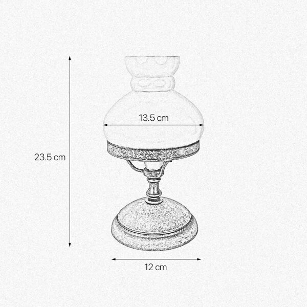 Tischlampe Grün Bronze Antik H: 23,5 cm klein Glas Messing E14