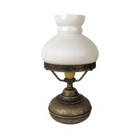 Tischlampe Jugendstil Messing Glas in Bronze Antik...