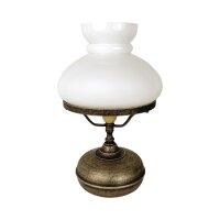 Tischleuchte Messing Glas 36,5 cm in Bronze Antik...