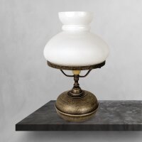 Tischleuchte Messing Glas 36,5 cm in Bronze Antik...