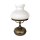 Tischleuchte Messing Glas 36,5 cm in Bronze Antik Weiß E14
