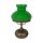 Tischleuchte Glas Messing H: 36,5 cm E27 in Bronze Antik Grün