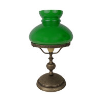 Tischlampe 39 cm Jugendstil Glas Messing in Bronze Antik...