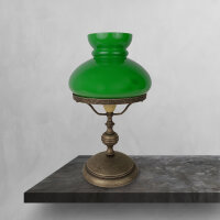 Tischlampe 39 cm Jugendstil Glas Messing in Bronze Antik...