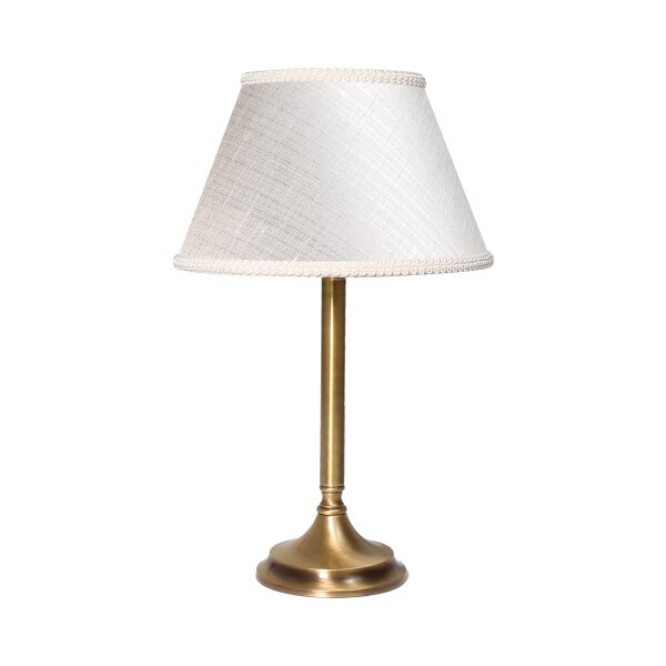 Tischlampe Stoff Messing 32,5 cm in Bronze Weiß E14