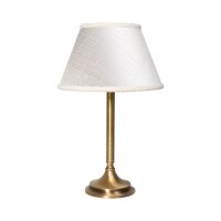 Tischlampe Stoff Messing 32,5 cm in Bronze Weiß E14