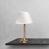 Tischlampe Stoff Messing 32,5 cm in Bronze Weiß E14