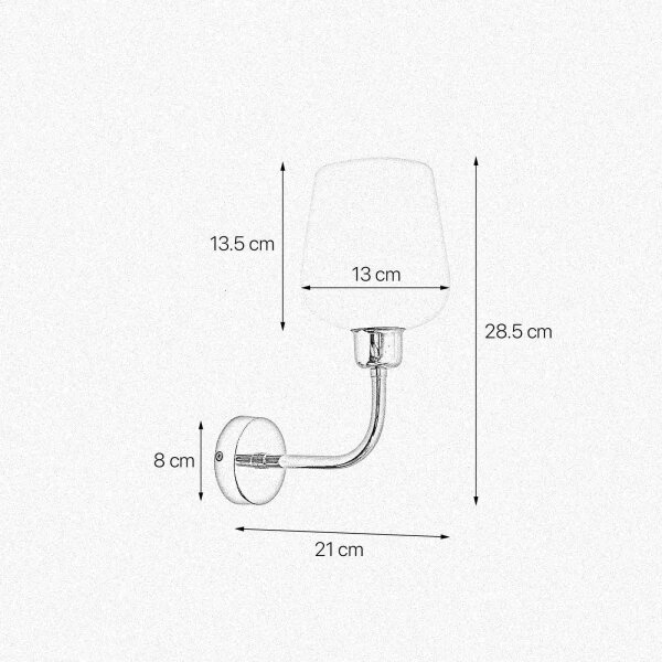 Wandleuchte Badezimmer H: 28,5 cm Messing Glas E27 TALIS