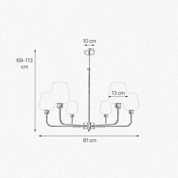 Kronleuchter Glas Messing Ø 81 cm 6x E27 verstellbar