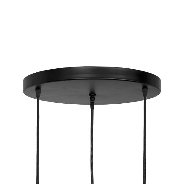Pendelleuchte 3-flammig E27 Messing Eisen in Schwarz Bronze