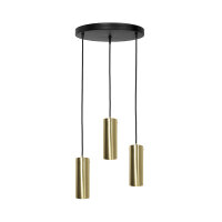 Pendelleuchte 3-flammig E27 Messing Eisen in Schwarz Bronze