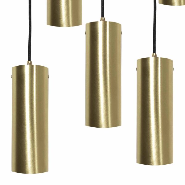 Hängeleuchte Messing B: 80 cm in Bronze hell 6x E27 massiv