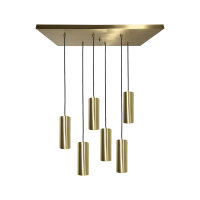 Hängeleuchte Messing B: 80 cm in Bronze hell 6x E27...