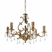 Kronleuchter Messing Kristall Ø 65 cm 6-flammig...