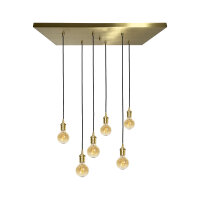 Hängeleuchte Messing massiv B: 80 cm in Bronze hell...