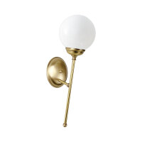 Wandleuchte Messing Glas E14 in Bronze hell glänzend...