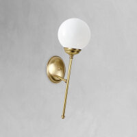 Wandleuchte Messing Glas E14 in Bronze hell glänzend...