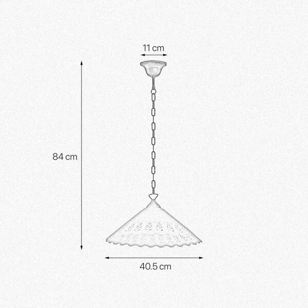Hängeleuchte Keramik Messing Ø 40,5 cm Weiß Bronze antik E27
