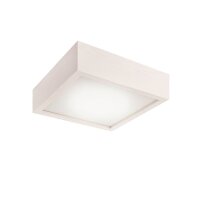 Deckenleuchte Holz Glas B: 27,5 cm quadratisch Weiß