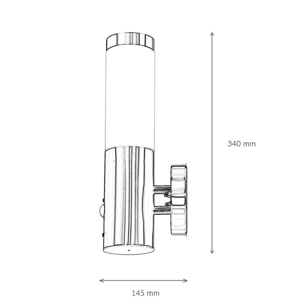 Außenlampe mit Bewegungssensor Edelstahl IP44