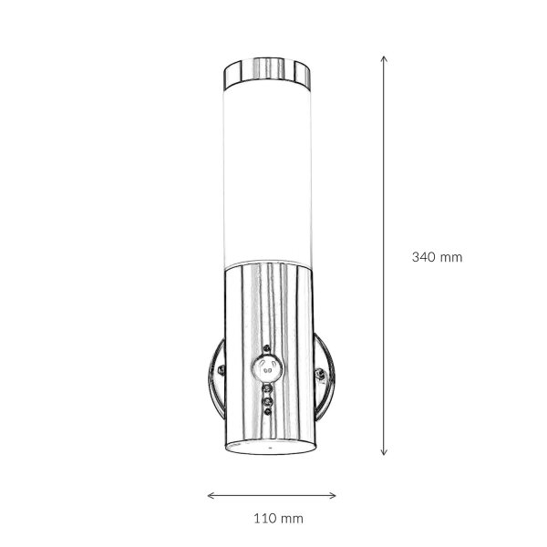 Außenlampe mit Bewegungssensor Edelstahl IP44