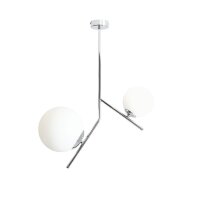 Elegante Deckenleuchte Chrom Wei&szlig; L:50 cm Glas...